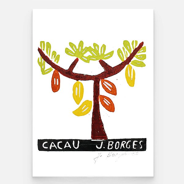 Xilogravura Cacau P - assinada por J. Borges - PE (Última Peça)