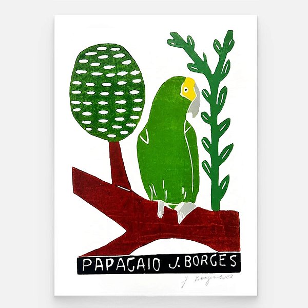 Xilogravura Papagaio M - assinada por J. Borges - PE (Última Peça)