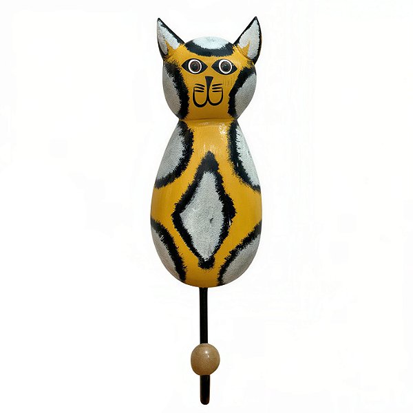 Cabideiro Gato Amerelo com Manchas Brancas - Gervásio - MG