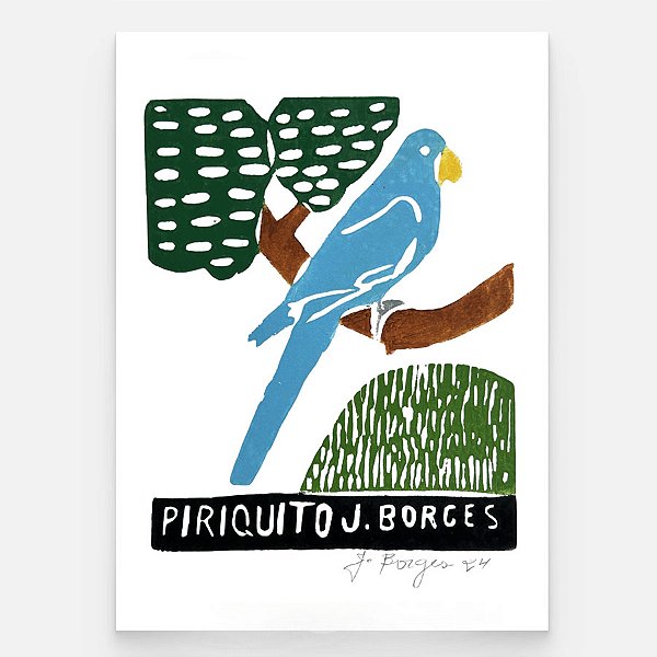 Xilogravura Piriquito P - assinada por J. Borges - PE (Raridade)