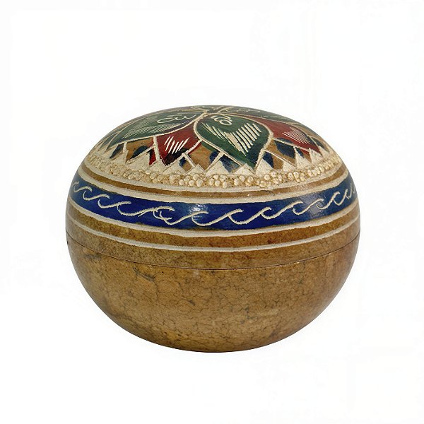 Caixa Bola Bordada - Pedra Sabão - MG