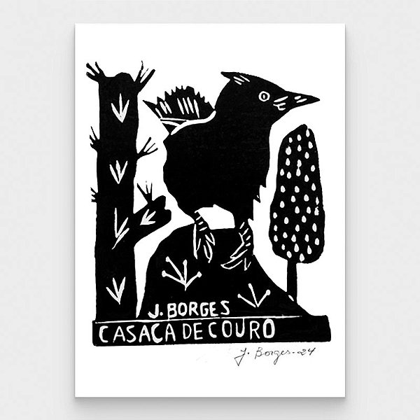 Xilogravura Casaca de Couro P - assinada por J. Borges - PE (Última peça)