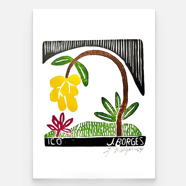 Xilogravura Icó P - assinada por J. Borges - PE (Última Peça)
