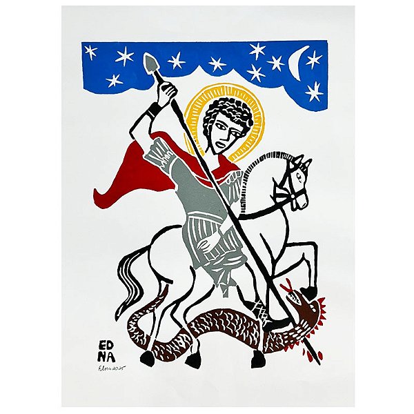 Xilogravura "São Jorge" M 2025 - Edna - PE