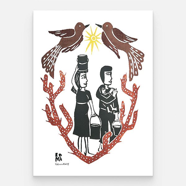 Xilogravura "Retirante" M - Edna - PE