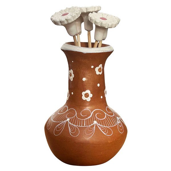 Vasinho com Flores GG 16Cm - Cássia - Vale do Jequitinhonha - MG