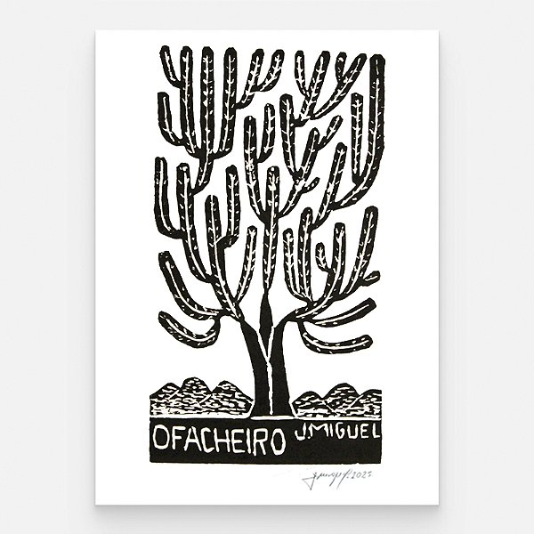 Xilogravura "O Facheiro" P - J. Miguel - PE