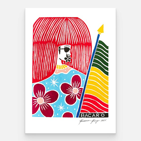 Xilogravura Caboclo de Lança P - Bacaro Borges - PE
