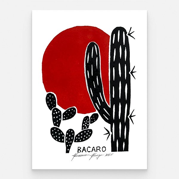 Xilogravura "Coleção Sertão Laranja 6" P 2025 - Bacaro Borges - PE