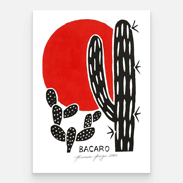 Xilogravura Coleção Sertão Laranja 6 P - Bacaro Borges - PE