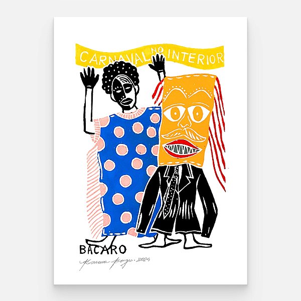 Xilogravura Carnaval no Interior P - Bacaro Borges - PE