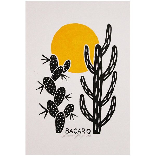Xilogravura ''Coleção Sertão Amarelo 6" P - Bacaro Borges - PE