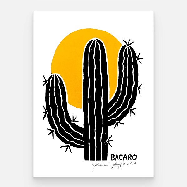 Xilogravura Coleção Sertão Amarelo 5 P - Bacaro Borges - PE