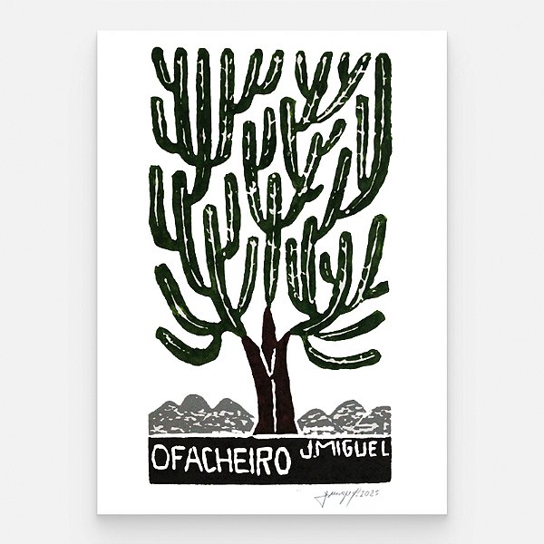 Xilogravura ''O Facheiro" P - J. Miguel - PE