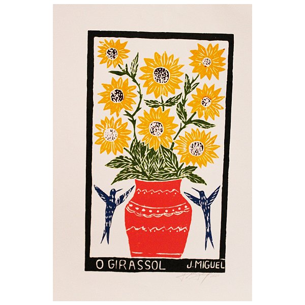 Xilogravura ''O Girassol" G - J. Miguel - PE
