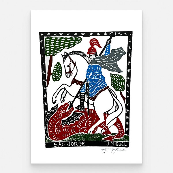 Xilogravura ''São Jorge" G 2025 - J. Miguel - PE