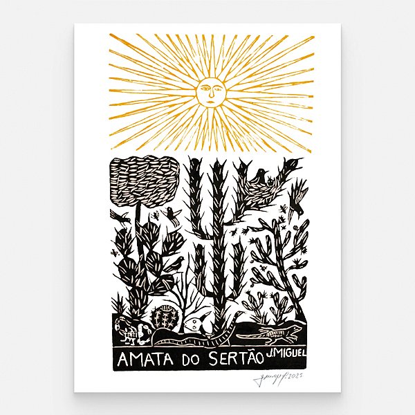 Xilogravura ''A Mata do Sertão" G - J. Miguel - PE