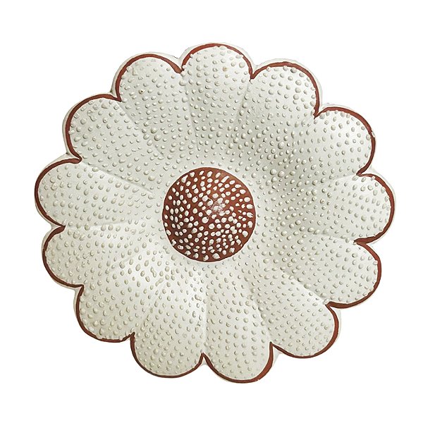 Flor de Parede 8Cm Branca - Lisa - Vale do Jequitinhonha - MG