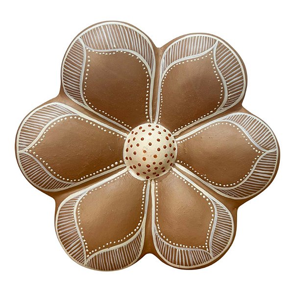 Flor de Parede 18Cm Marrom - Pedrelina - Vale do Jequitinhonha - MG