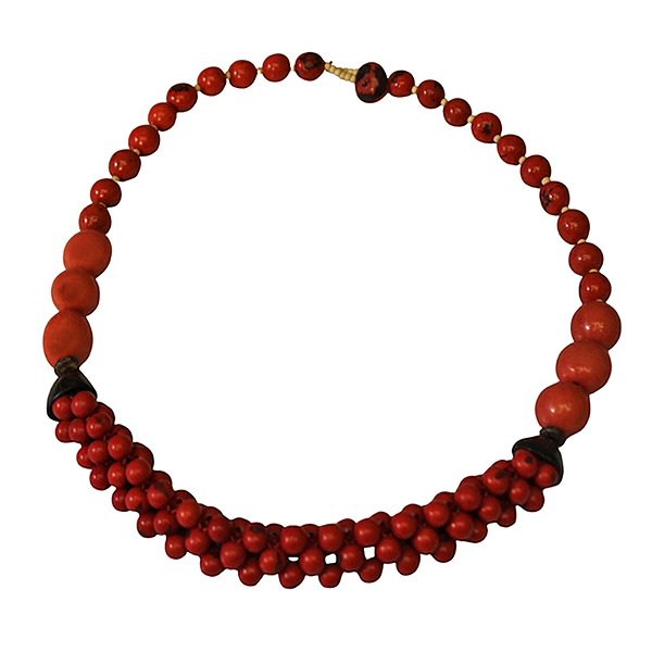 Colar de Açaí, Paxiuba e Jarina em Vermelho - Maria José - AC