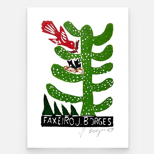 Xilogravura Faxeiro P - assinada por J. Borges - PE (Última Peça)