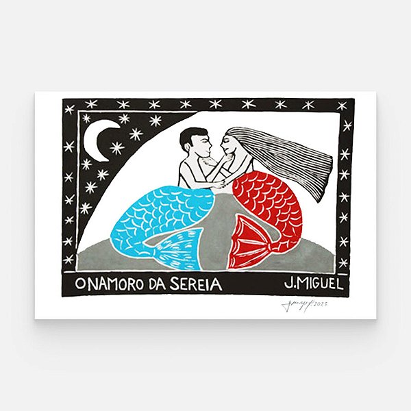 Xilogravura ''O Namoro da Sereia" M - J. Miguel - PE