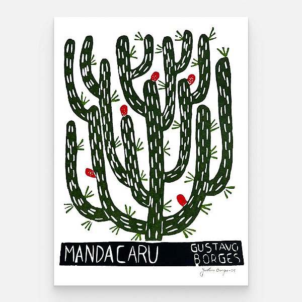 Xilogravura Mandacaru P - Gustavo Borges - PE