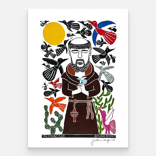 Xilogravura São Francisco G - Gustavo Borges - PE