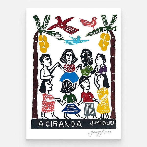 Xilogravura "A Ciranda" P - J. Miguel - PE