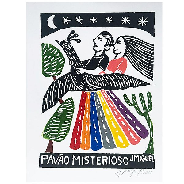 Xilogravura "O Pavão Misterioso" P - J. Miguel - PE