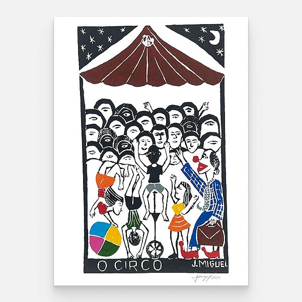 Xilogravura "O Circo" G - J. Miguel - PE