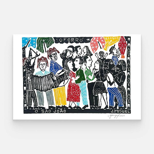 Xilogravura "O São João" G - J. Miguel - PE