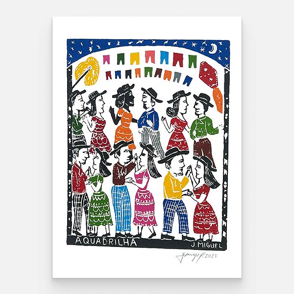 Xilogravura "A Quadrilha" G - J. Miguel - PE