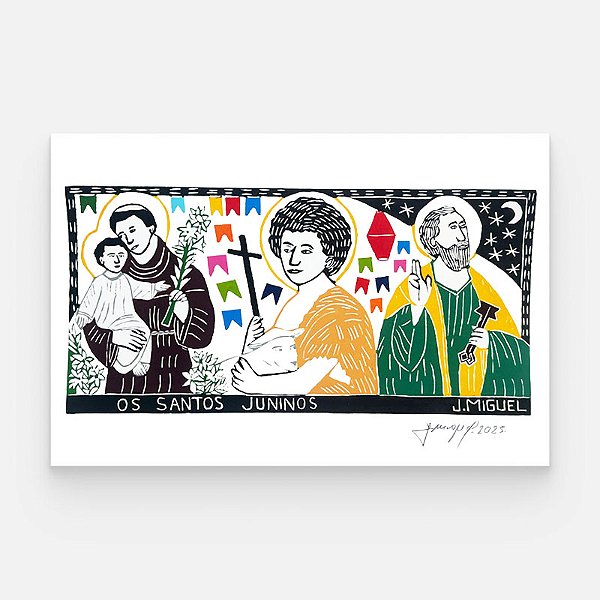 Xilogravura "Os Santos Juninos" G - J. Miguel - PE