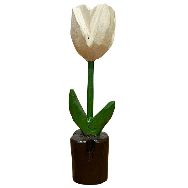 Tulipa Branca no Vaso - Joalisson - PB