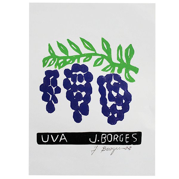 Xilogravura "Uva" P - J. Borges - PE