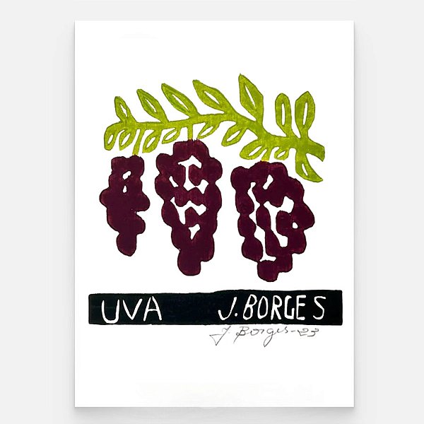 Xilogravura Uva P - assinada por J. Borges - PE (Última peça)