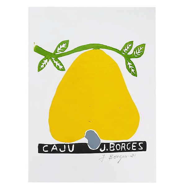 Xilogravura "Caju" P - J. Borges - PE