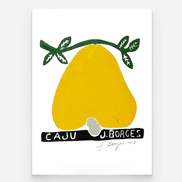 Xilogravura Caju P - assinada por J. Borges - PE (Última Peça)