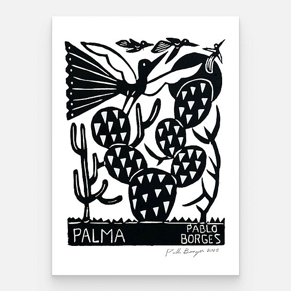 Xilogravura "Palma" P - Pablo Borges - PE