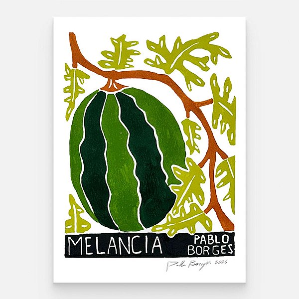 Xilogravura "Melancia" P - Pablo Borges - PE
