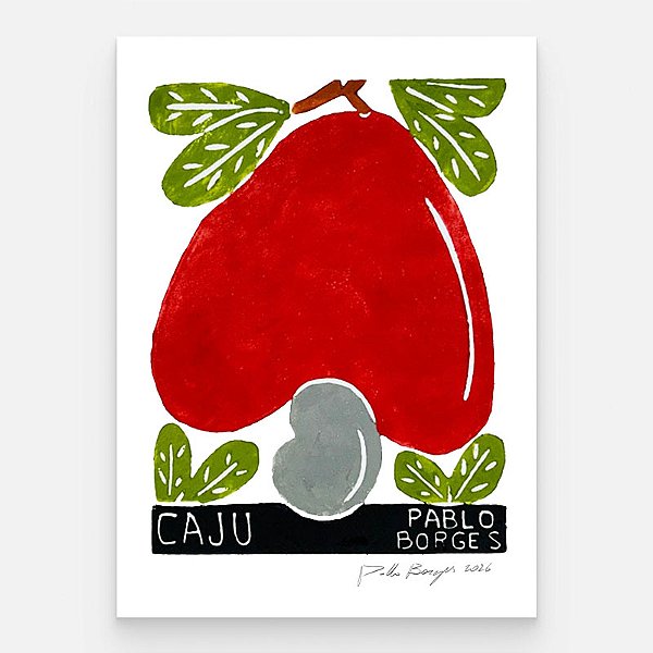 Xilogravura "Caju" P - Pablo Borges - PE