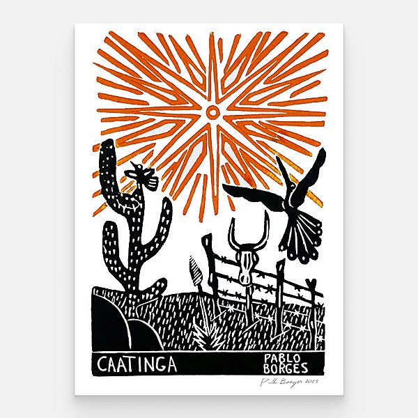 Xilogravura ''Caatinga" M - Pablo Borges - PE