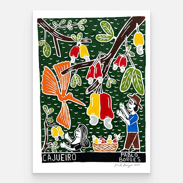 Xilogravura ''Cajueiro" M - Pablo Borges - PE