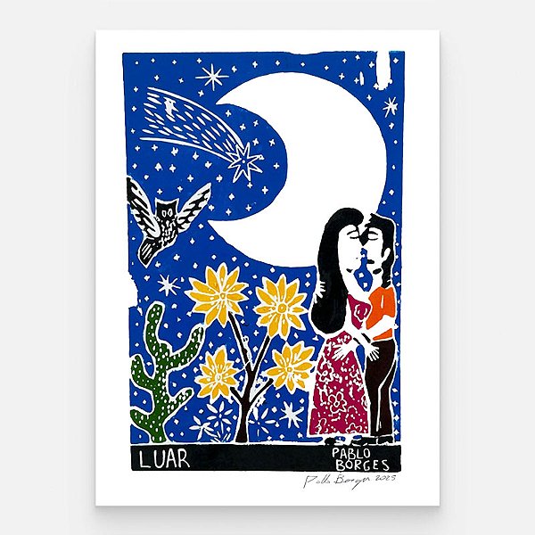 Xilogravura ''Luar" M - Pablo Borges - PE
