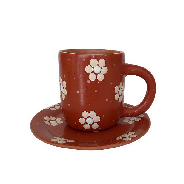 Caneca Vermelha com Pires - Luiza - Vale do Jequitinhonha - MG