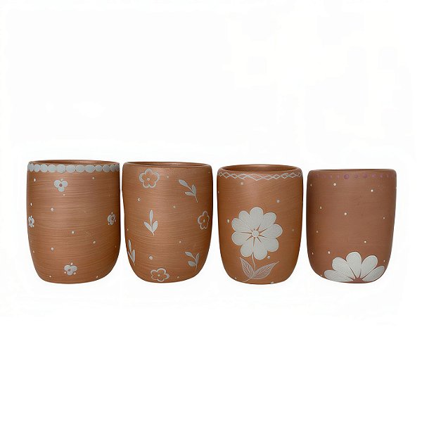 Conjunto com 4 Copos - Vale do Jequitinhonha - MG