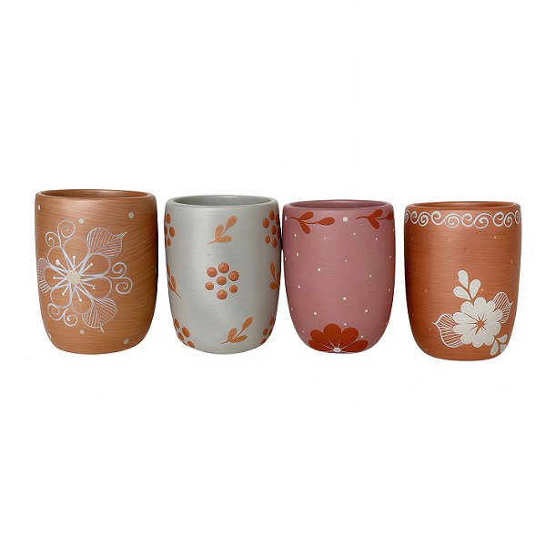 Conjunto com 4 Copos - Vale do Jequitinhonha - MG