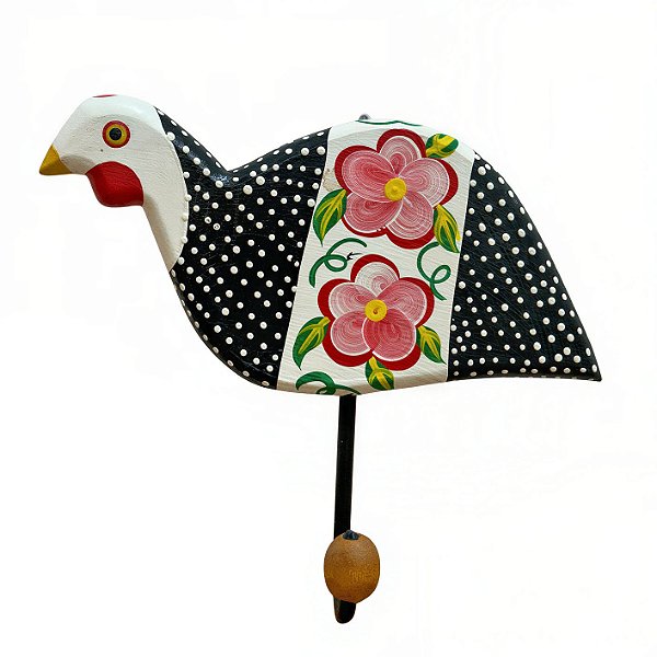 Cabideiro Galinha D'Angola com Flor - Gervásio - MG