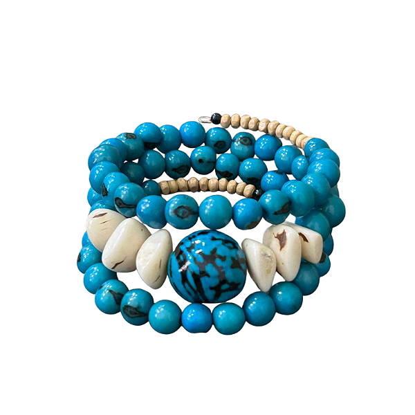 Pulseira Voltas Açaí Azul Indigo - Rosa - AL